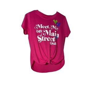 Disney “meet me on Main Street” pink size small Tshirt Disney parks shirt